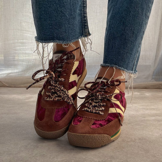 Basket femme MRP Melrose Place UTAH Bordeaux Velours – Running rétro