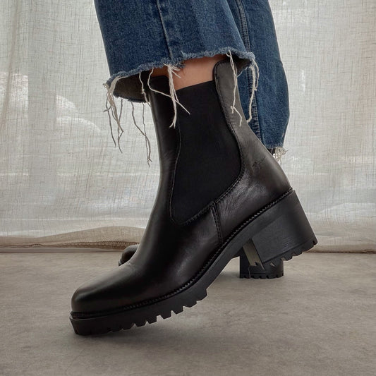 Bottines Chelsea Femme Tamaris Cuir Noir Talon 5,5 cm