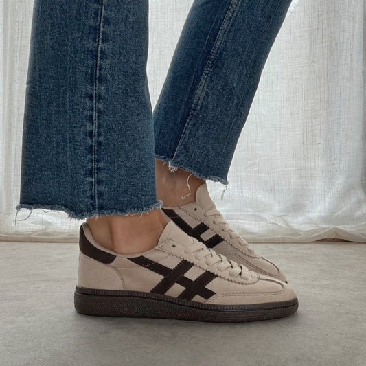 Baskets suédine Corina Taupe/Choco