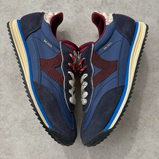 Basket Victoria Retro Running Femme Cuir Bleu marine & Bordeaux