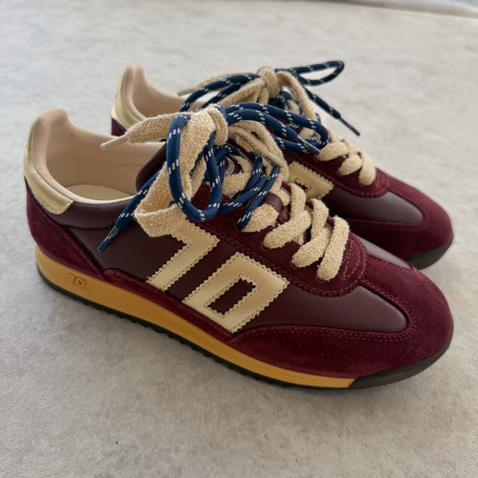 Baskets Back70 Jogger bordeaux en cuir – Running rétro femme