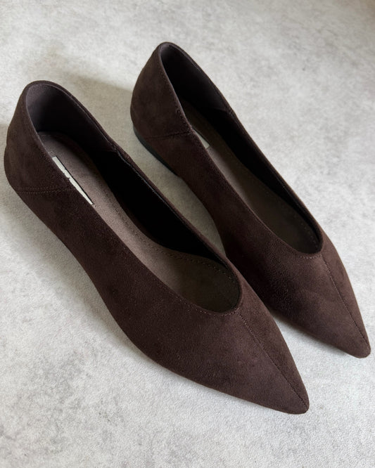 Ballerines femme Corina chocolat pointues 2-en-1