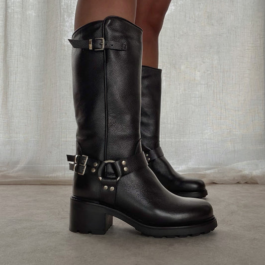 Bikers Talon Cuir grainé Semerdjian noire