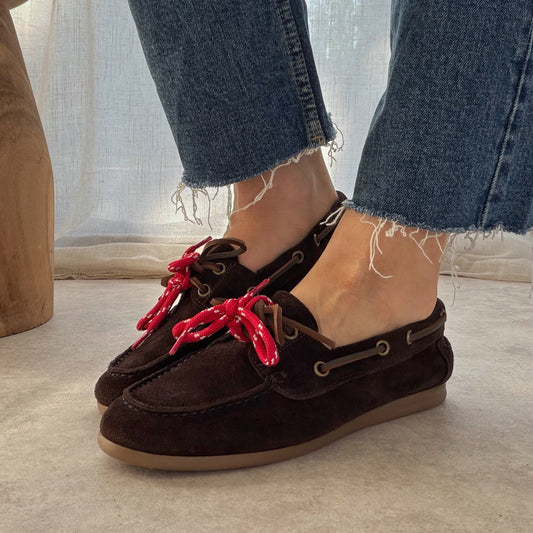 Mocassins Napoli Semerdjian en cuir nubuck – Chocolat