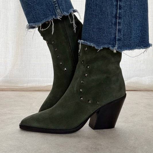 Bottines santiags studs Semerdjian Vert sapin