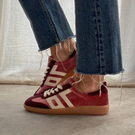 Basket femme Back70 Cloud Velvet Bordeaux Rose
