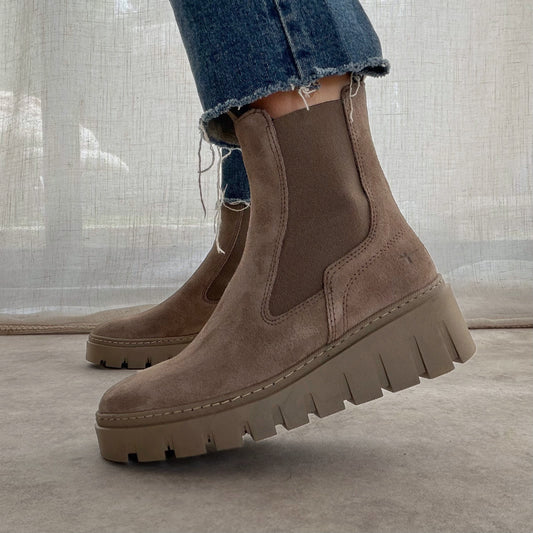 Bottines Chelsea Femme Tamaris Compensées Taupe