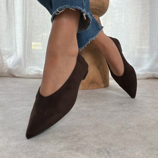 Ballerines pointues Corina chocolat