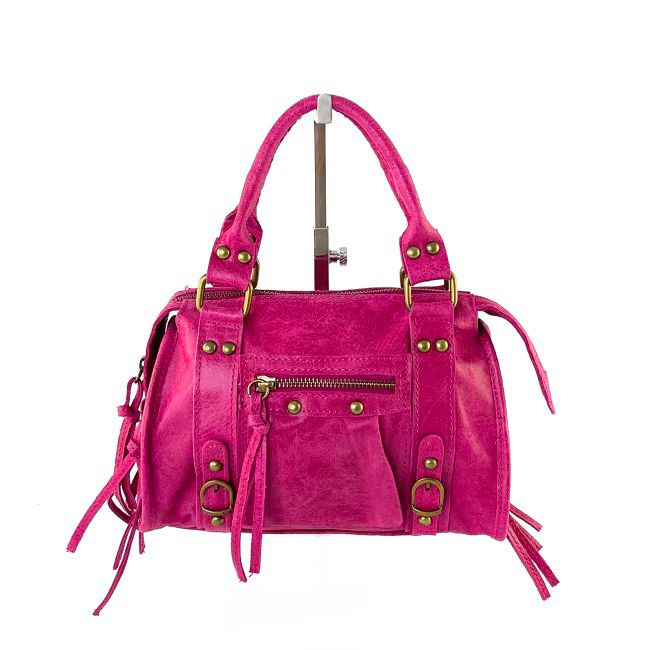 Sac BALOU petit modèle cuir Mat Fushia
