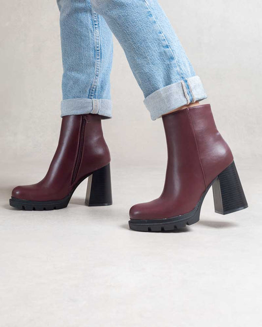 Bottines femme talon haut – petit plateau avant Bordeaux