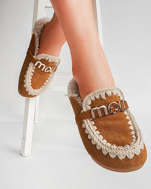 Mules fourrées MOU winter bio slide Logo Camel