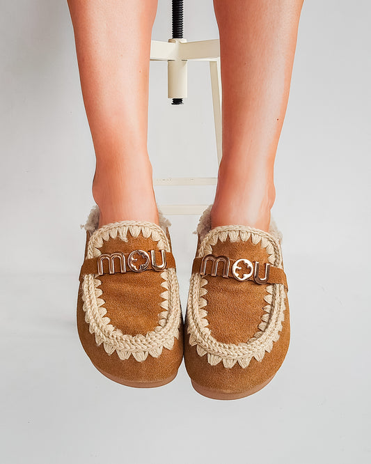 Mules fourrées MOU winter bio slide Logo Camel