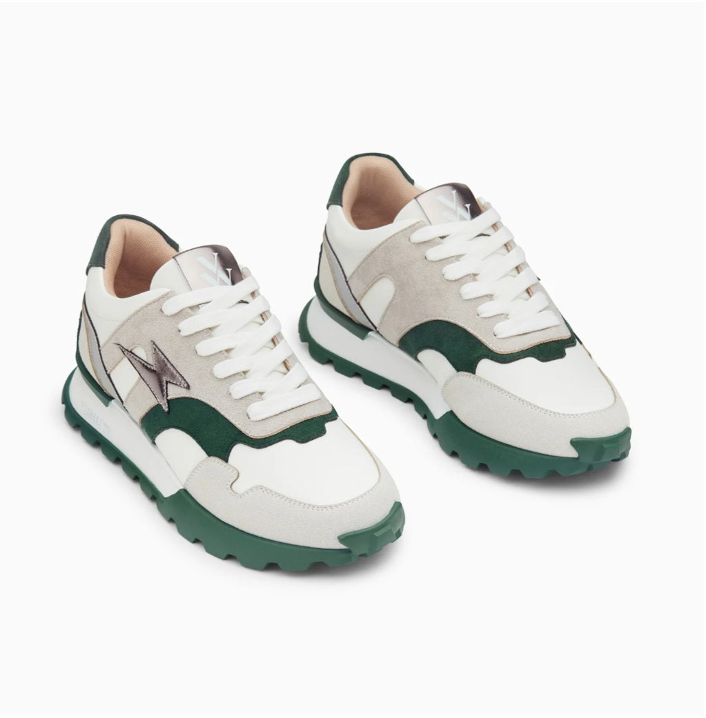 Baskets éclair Liéna vert et anthracite à semelle running