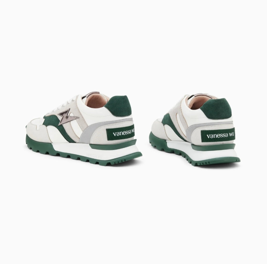 Baskets éclair Liéna vert et anthracite à semelle running