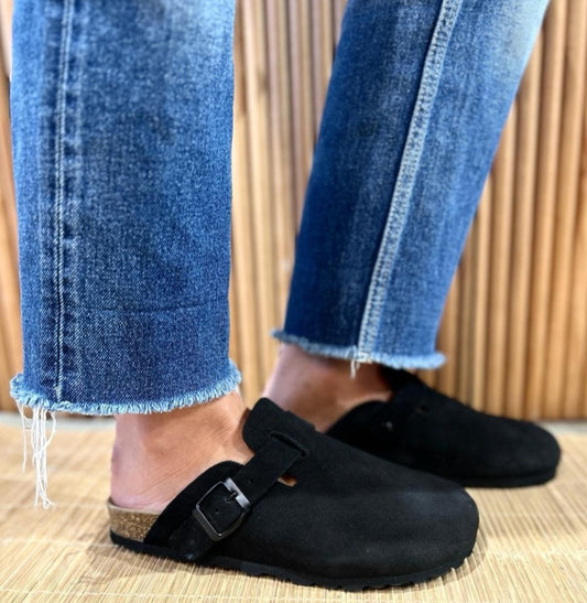 Solal Pastelle Paris Black Leather Clog 