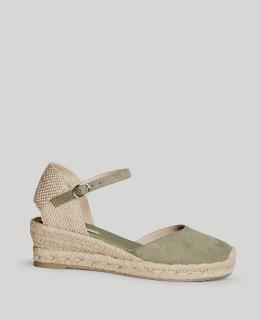 Corina Pastel Green Closed Wedge Espadrilles