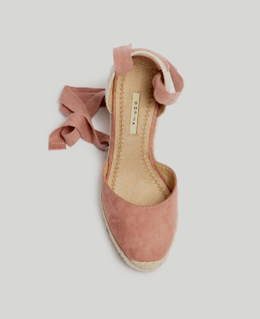 Espadrilles compensées à lacets Corina Rose pastel