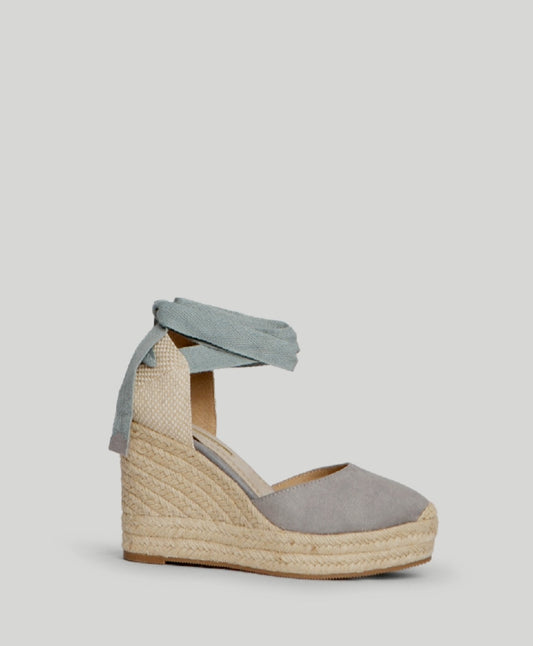 Corina Sky Blue Lace-Up Wedge Espadrilles