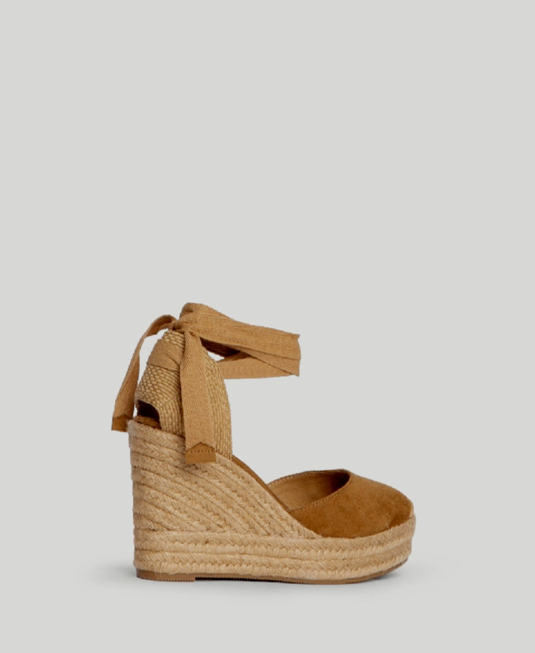 Espadrilles compensees a lacets Corina Camel