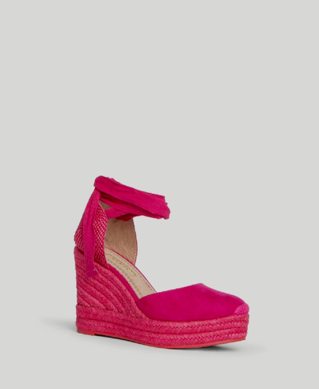Espadrilles compensées à lacets Corina Fuchsia