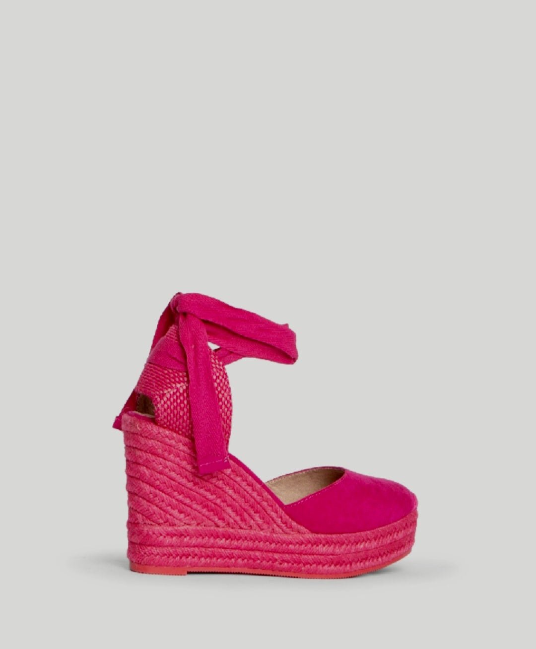 Espadrilles compensées à lacets Corina Fuchsia