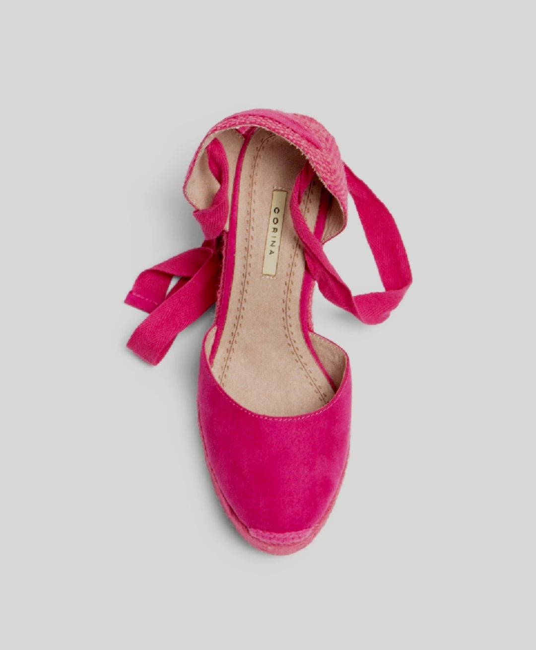 Espadrilles compensées à lacets Corina Fuchsia