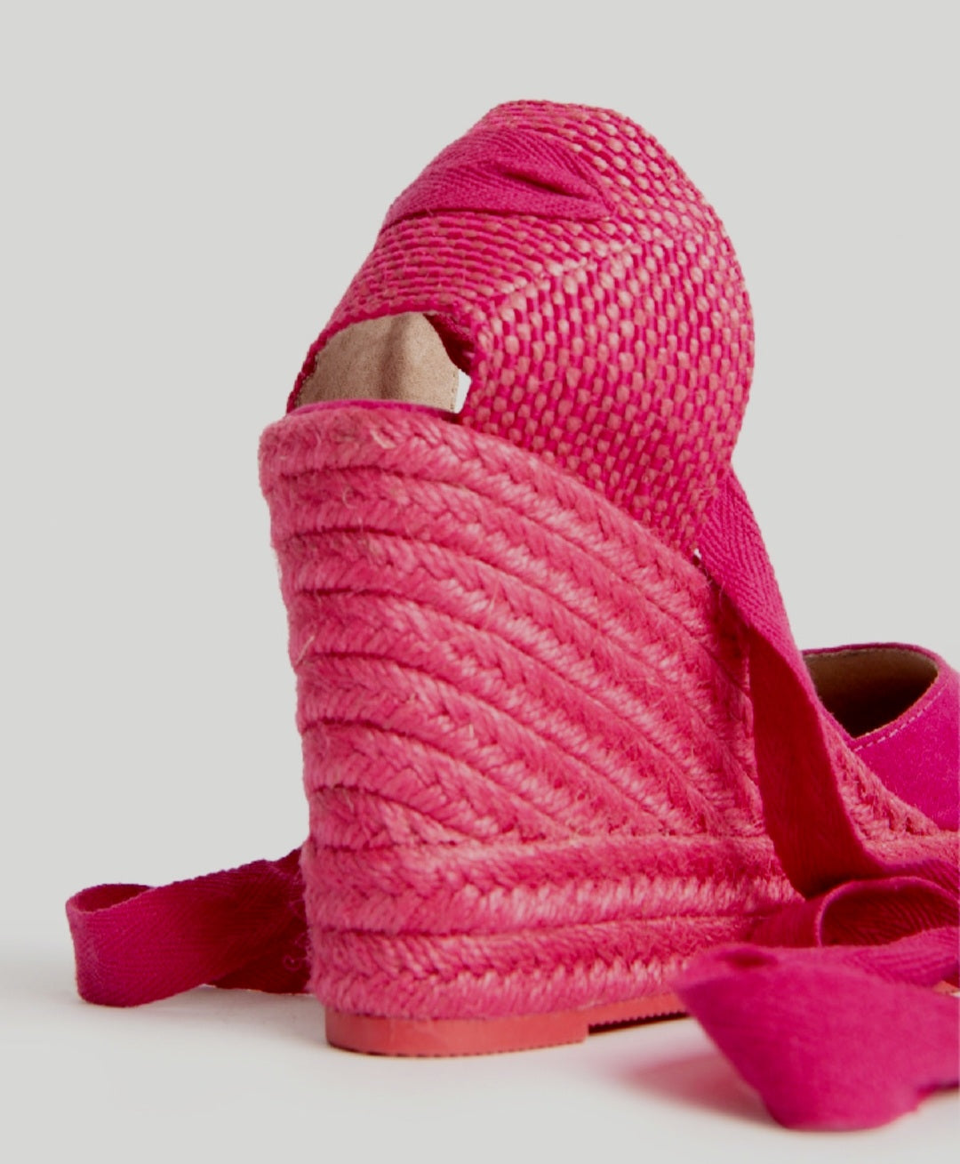 Espadrilles compensées à lacets Corina Fuchsia