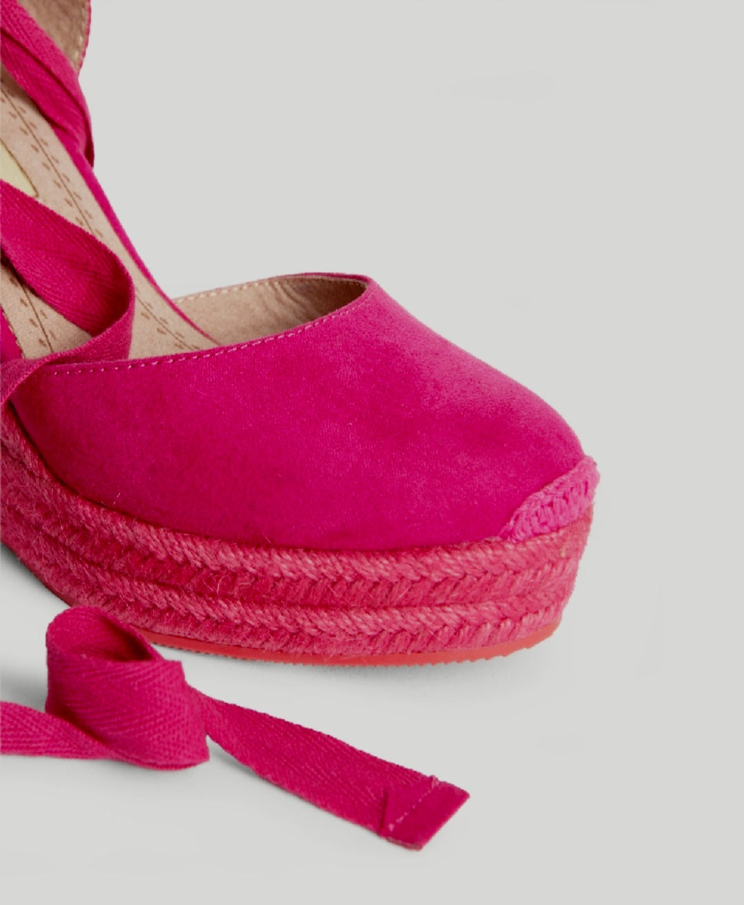 Espadrilles compensées à lacets Corina Fuchsia