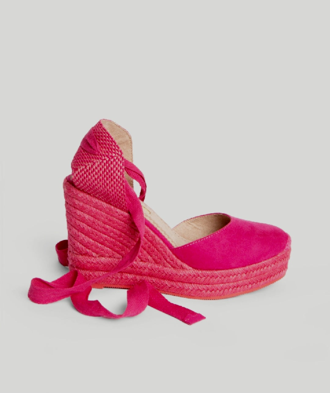 Espadrilles compensees a lacets Corina Fuchsia 37