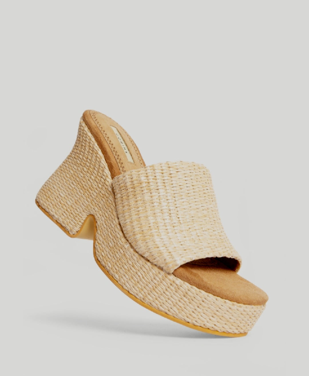 Mules compensées Corina Naturel