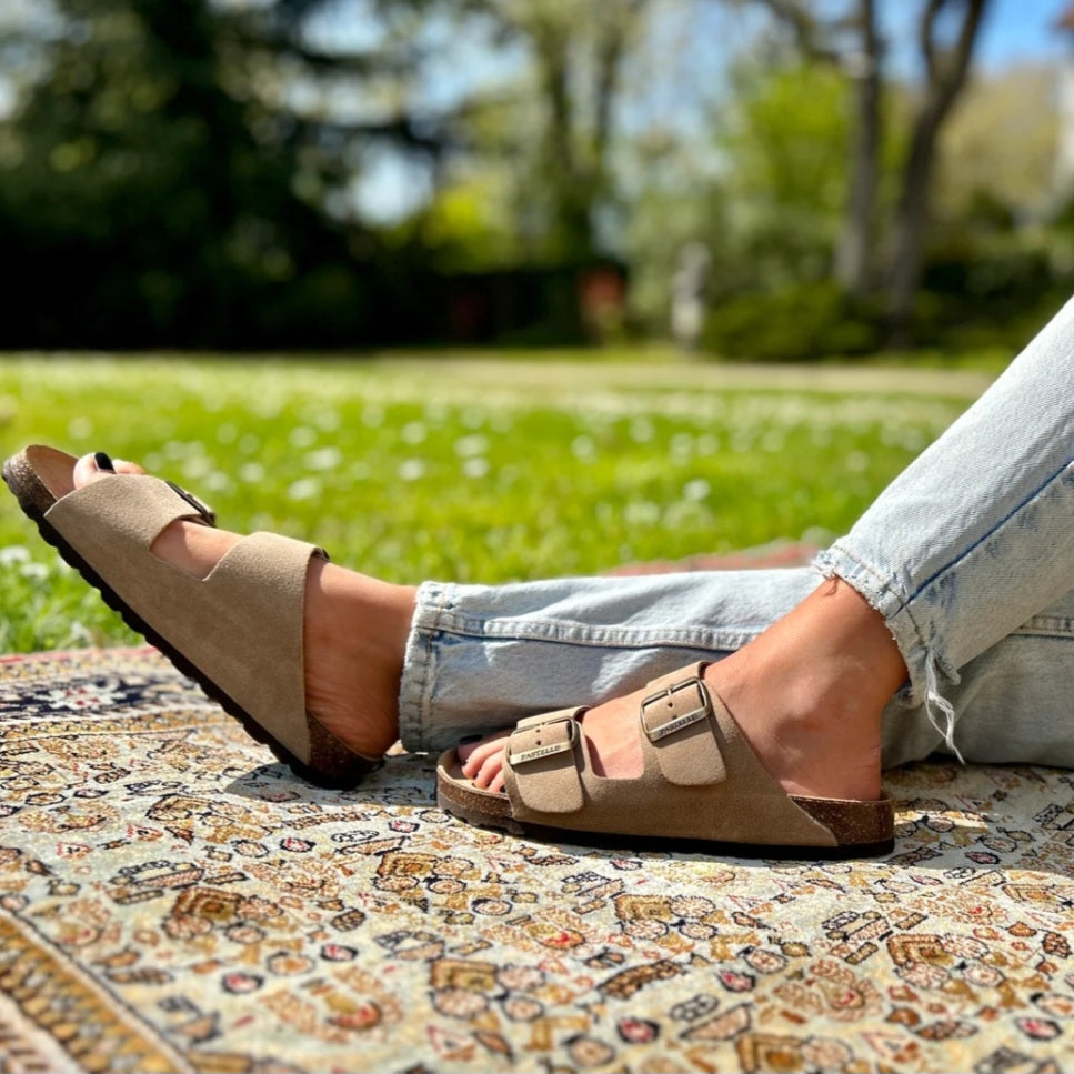 Mules Joy Cuir Pastelle Paris Taupe