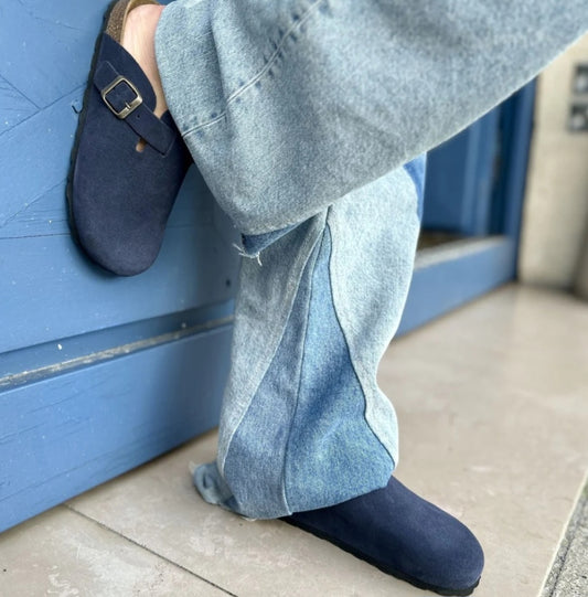 Solal Pastelle Paris Navy Blue Leather Clog