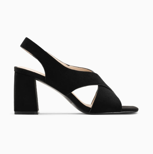 Lauren Black Cross Strap High Heel Sandals