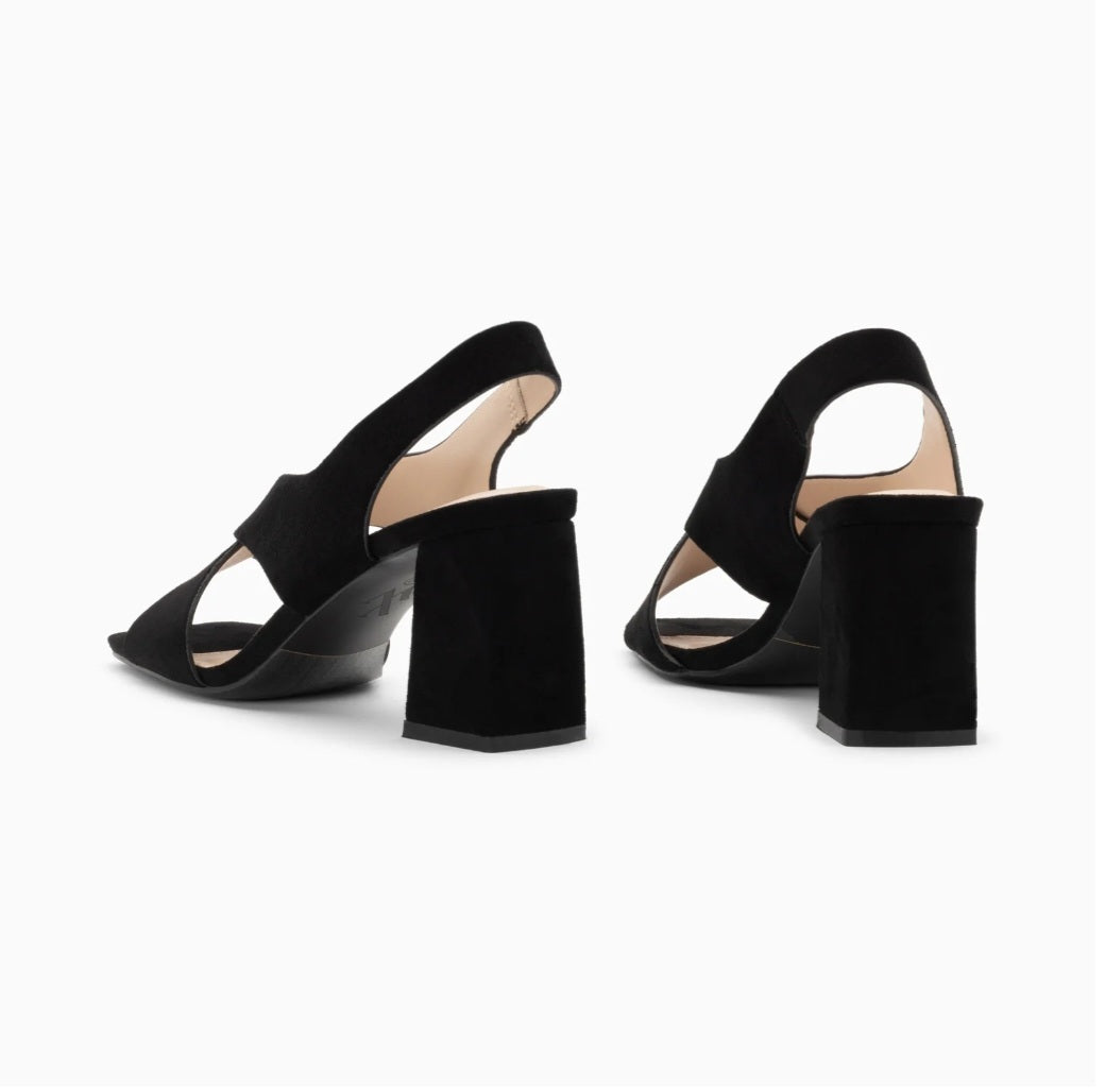 Lauren Black Cross Strap High Heel Sandals