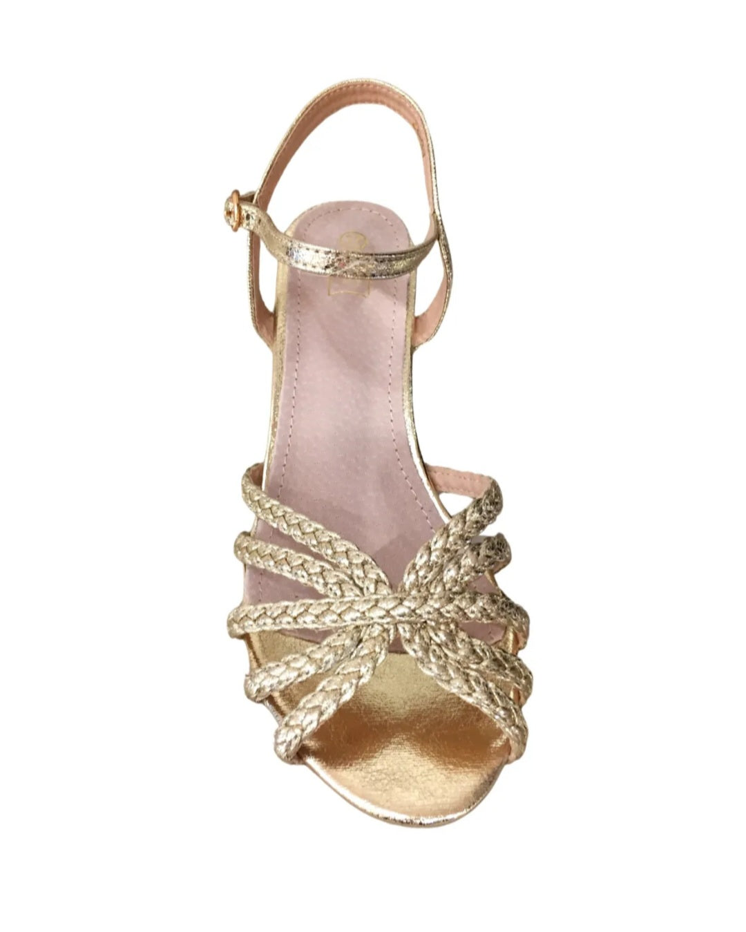 Gold Multi-Braid Heeled Sandals