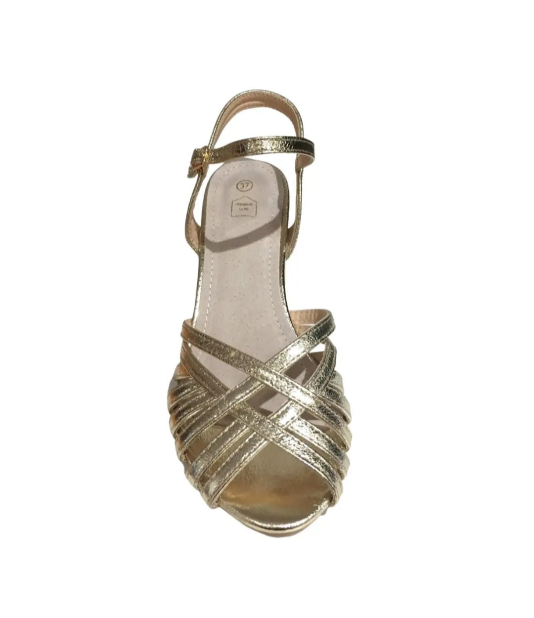 Gold Multi-Strap Heeled Sandals