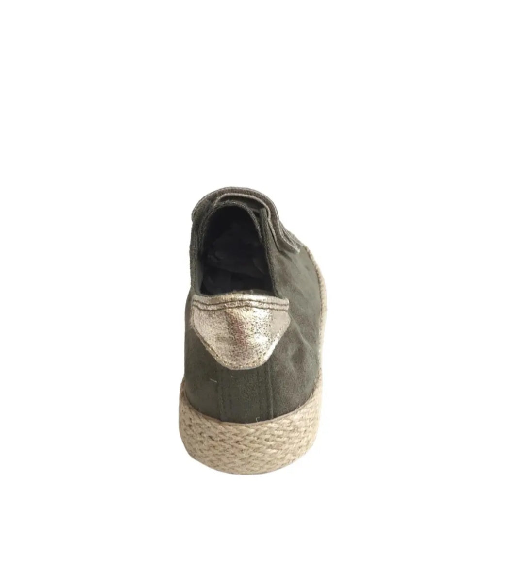 Baskets espadrilles à scratch Kaki
