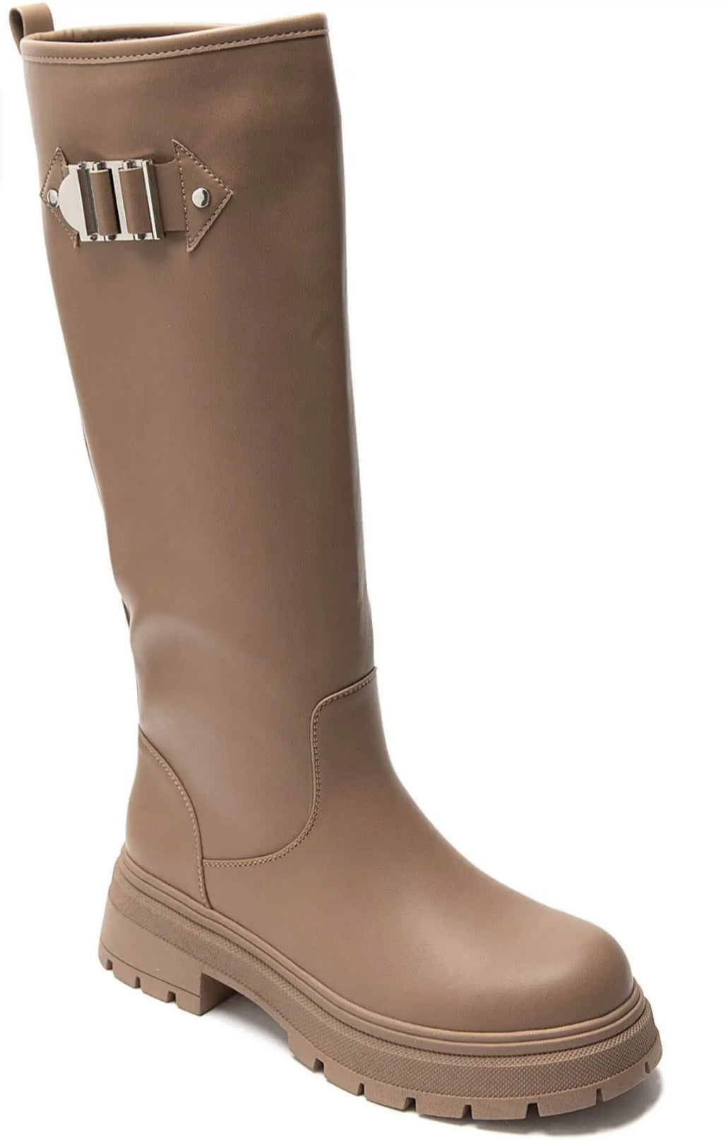 Taupe lugged sole boots