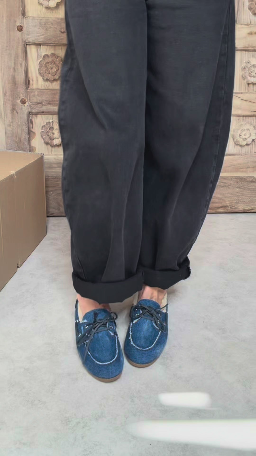 Mocassins Fourrés Femme Pavement – Denim