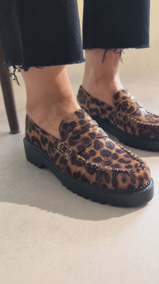 Mocassins imprimé léopard