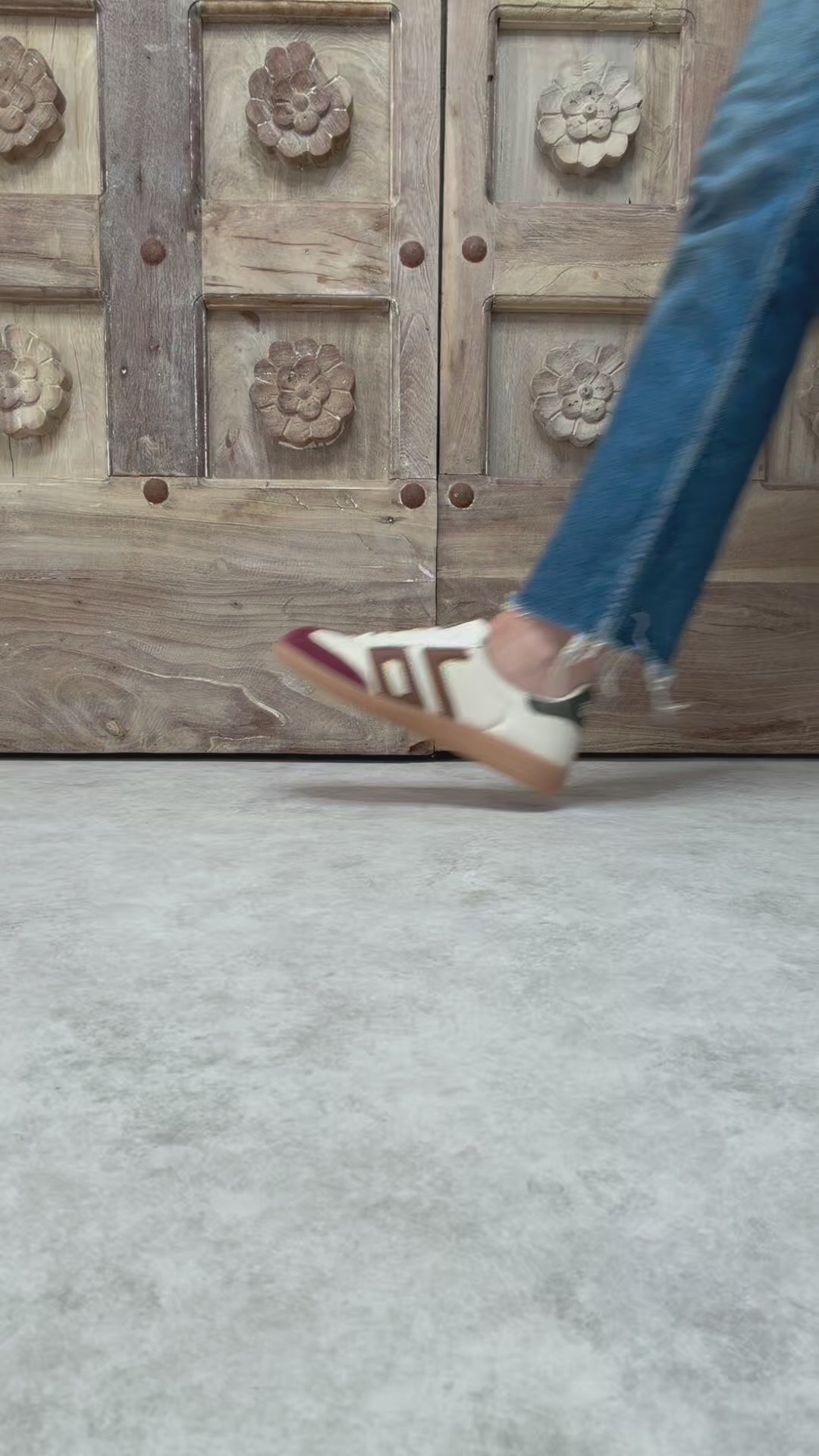 Baskets Back70 - cloud butter bordeaux / vert forêt