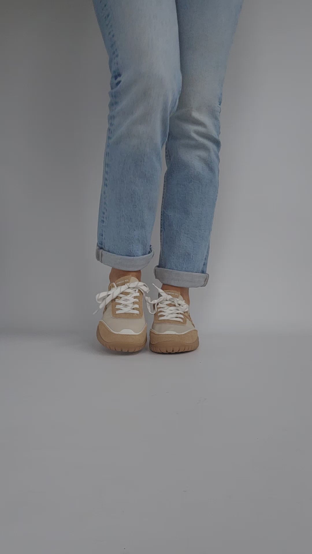 Baskets Wave Vanessa Wu - Premium cuir - Taupe