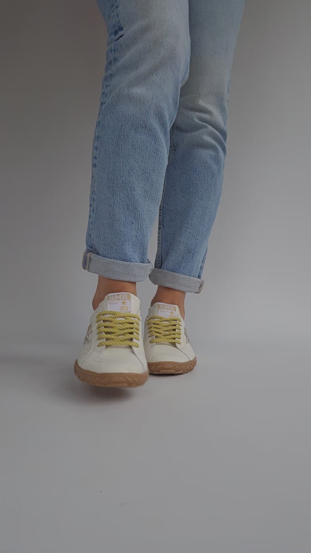 Baskets Semerdjian Mary D279 Blanc crème & Doré