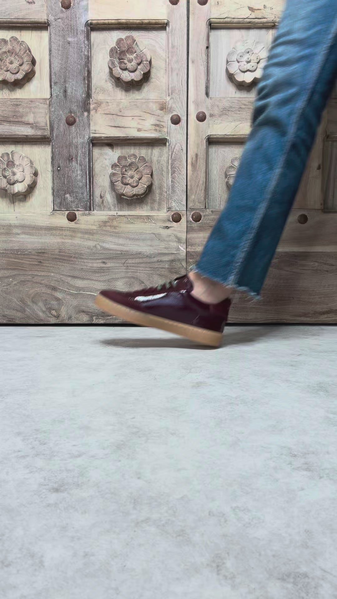 Baskets femme Victoria CLILISTA bordeaux vernis | Double lacets