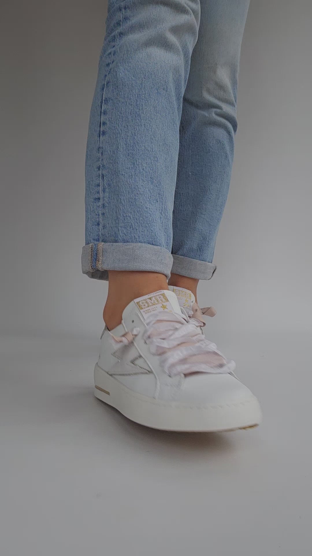 Baskets Semerdjian Maya D111 Blanc, Dentelle & Argent