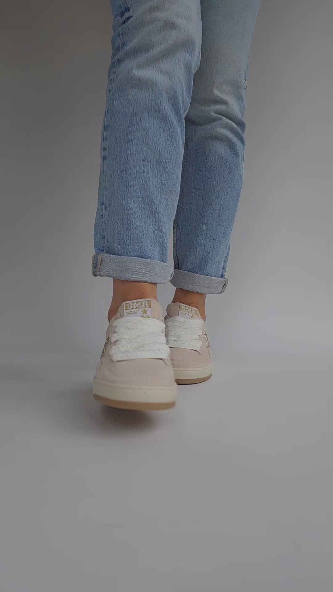 Baskets Semerdjian Dany D359 Nude rosé & Argent