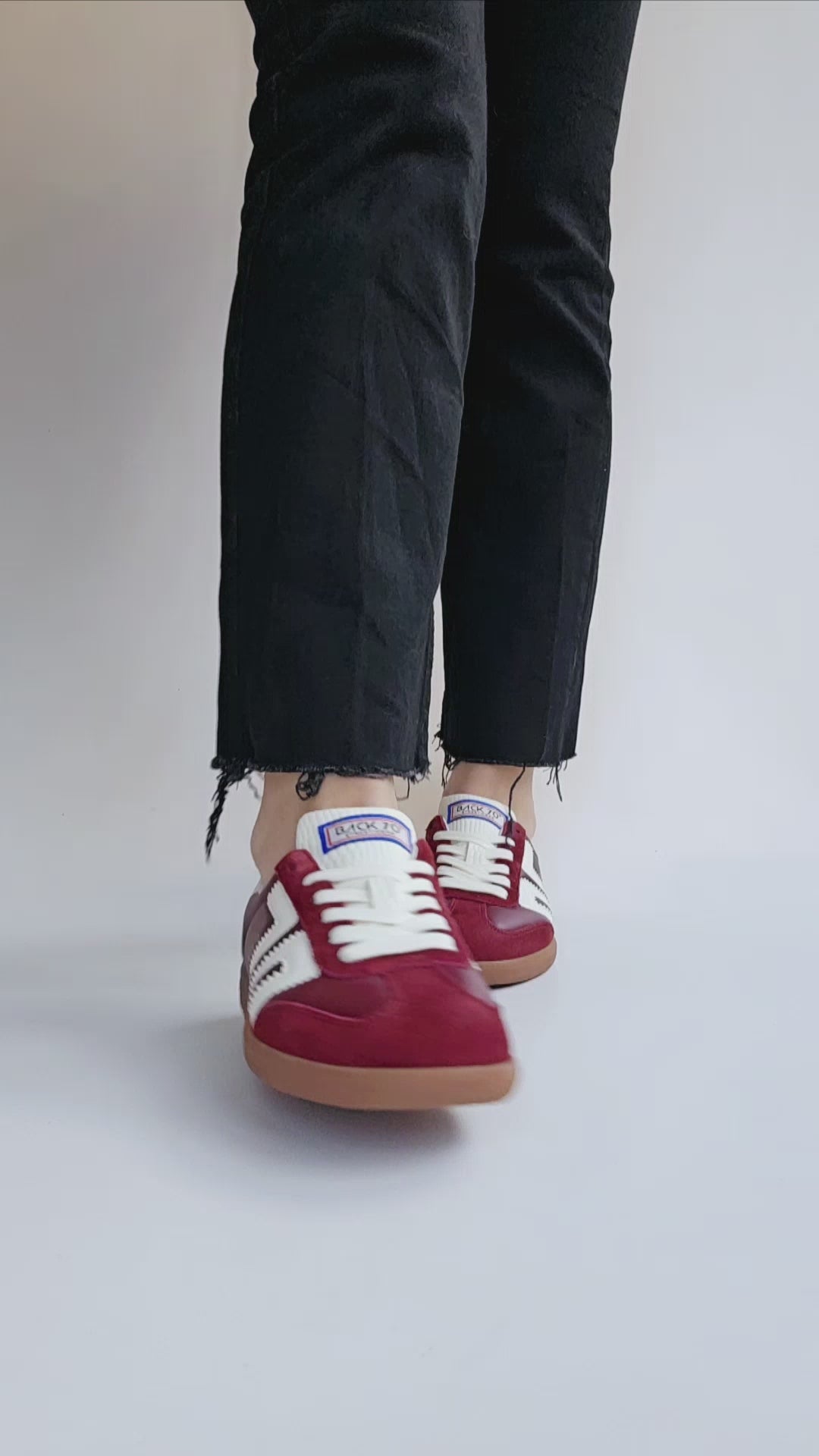 Baskets Back70 cuir matelassé Bordeaux