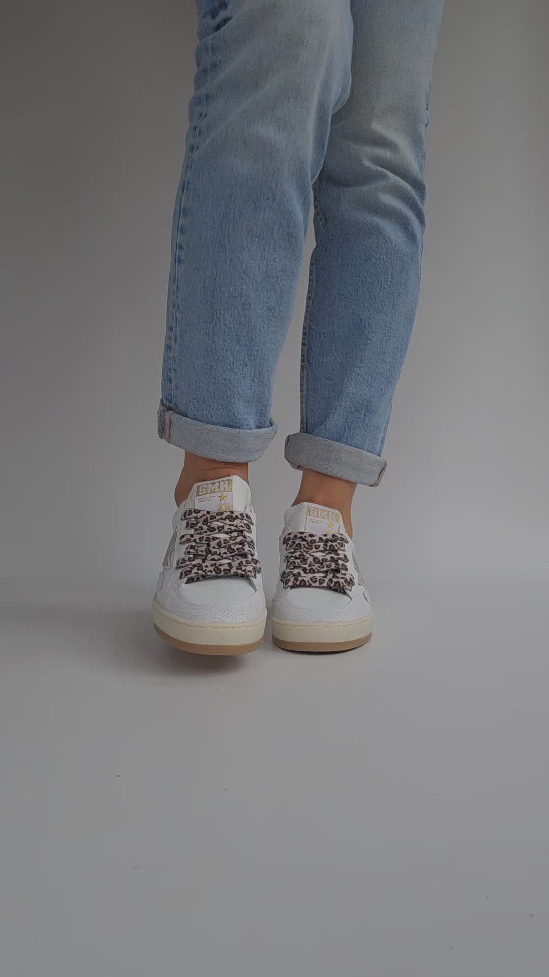 Baskets Semerdjian Dany D348 Blanc & Lacets Léopard