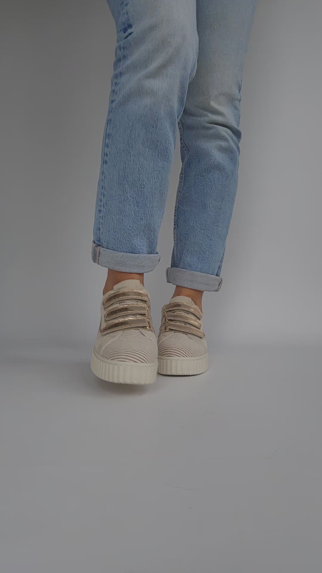 Baskets Vanessa Wu - MAGGIE Rayure Taupe