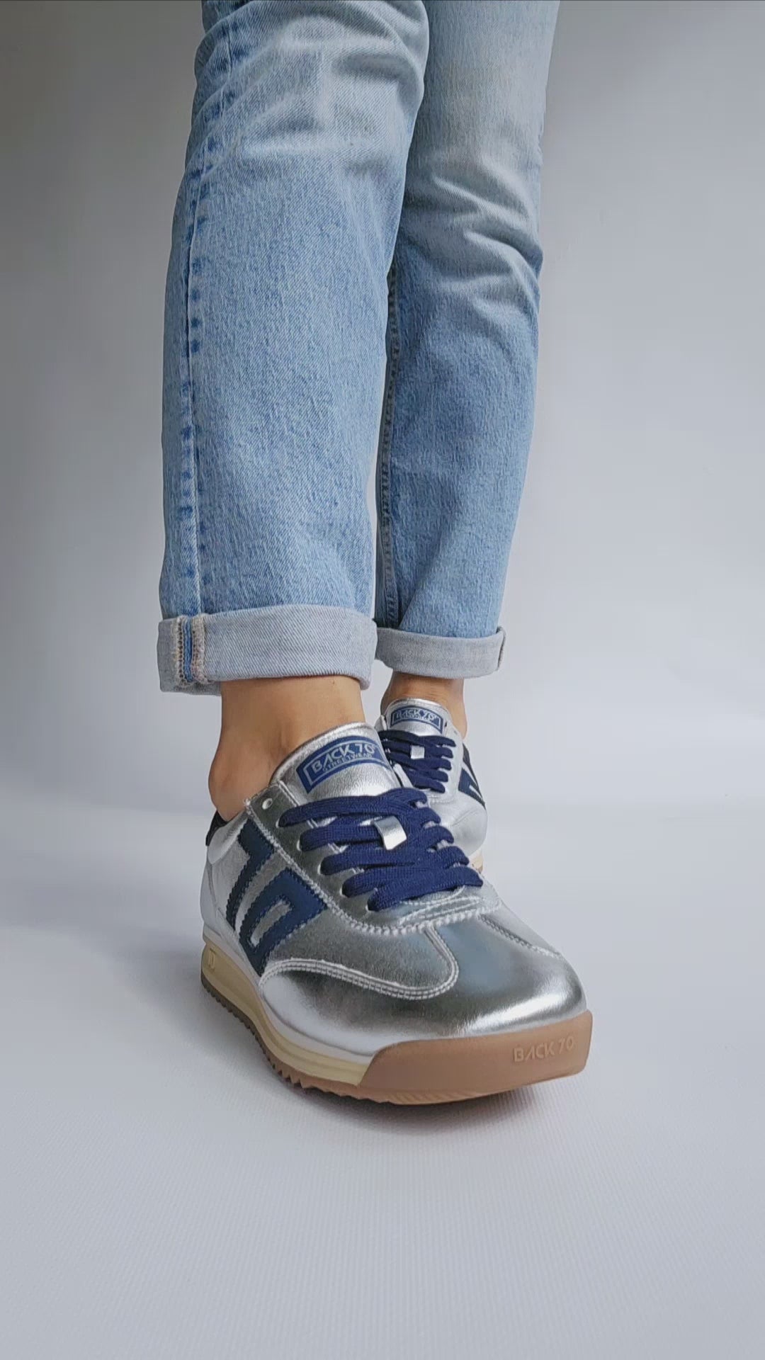 Baskets Back70 BARKLEY argent & Bleu
